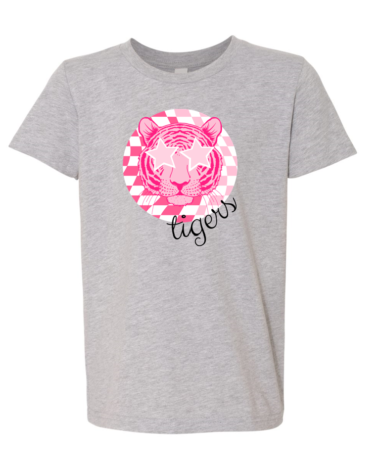 Malyn Grace Check Out My Pink Tiger (Youth) YS / Athletic Heather