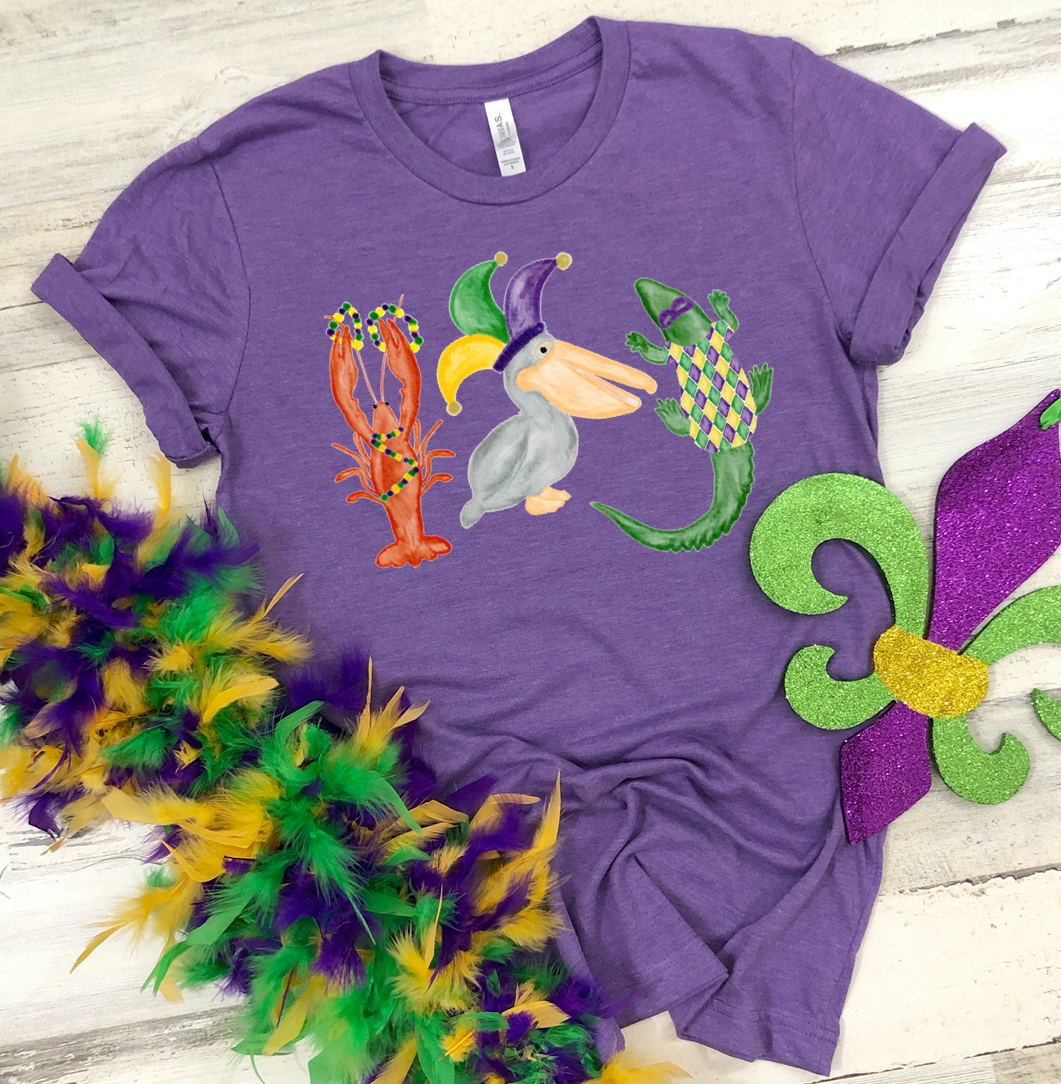 Adult Mardi Gras Bayou Bougie Printed Tee