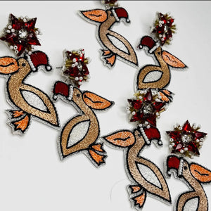 Christmas Pelican Earrings