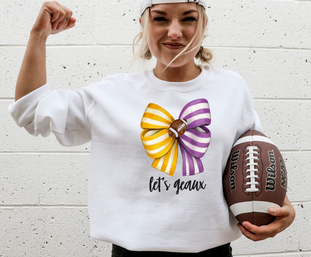 let's geaux bow - Fleece Crew Sweatshirt