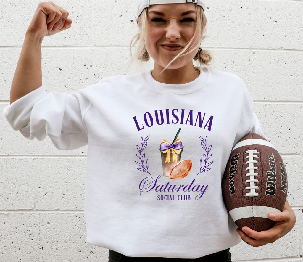 Louisiana Saturday Social Club - Fleece Crew Sweatshirt