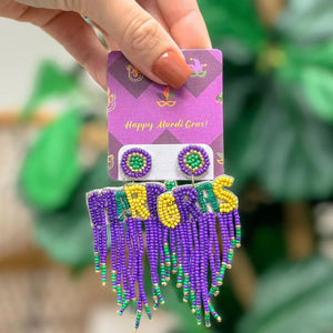 Mardi Gras Fringe Earring