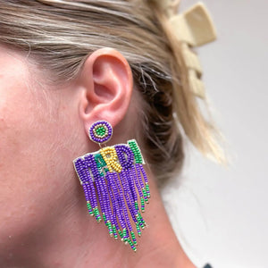 Mardi Gras Fringe Earring