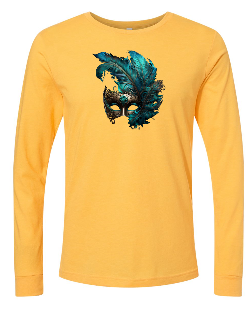 Mardi Gras Turquoise Mask - Long-sleeve