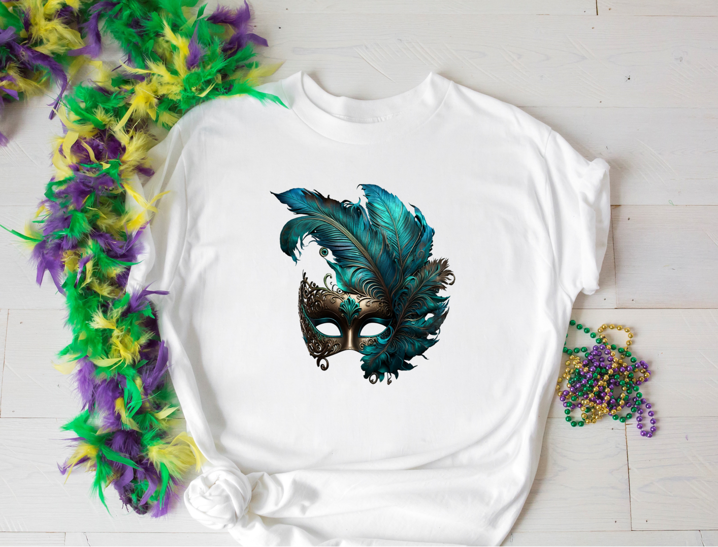 Mardi Gras Turquoise Mask