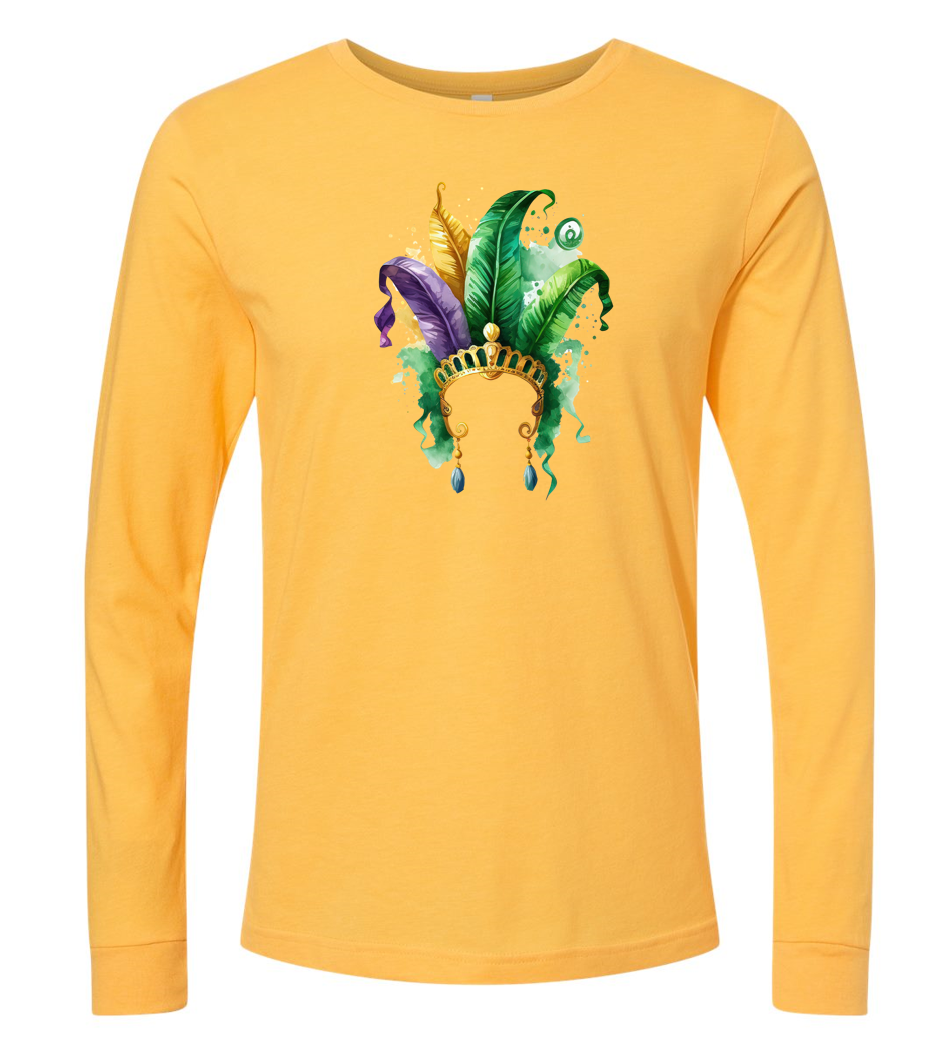 Mardi Gras Watercolor Headdress - Long-sleeve