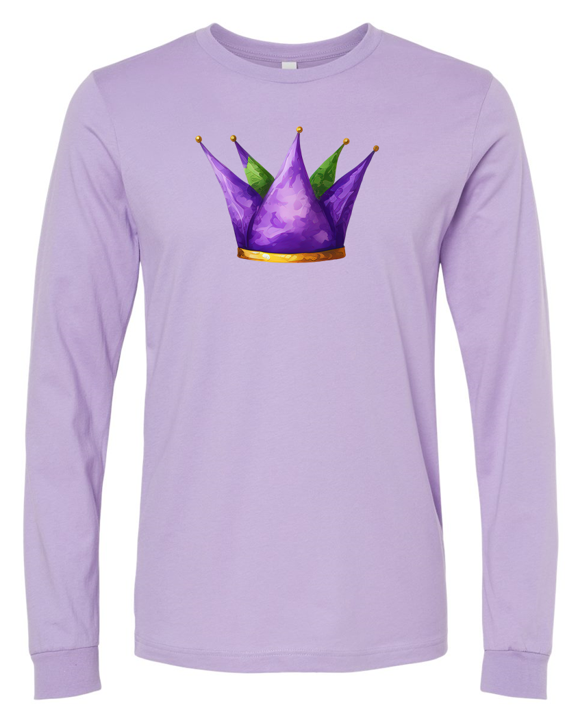 Mardi Gras Watercolor Jester Hat - Long-sleeve