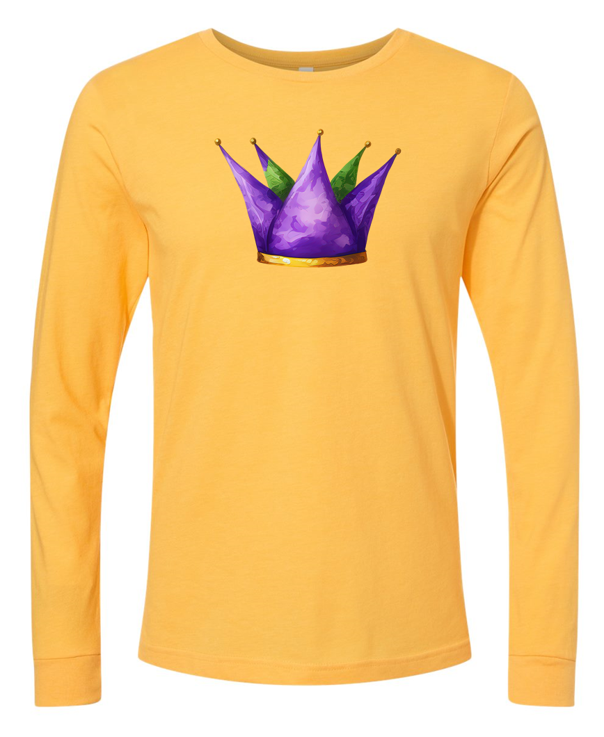 Mardi Gras Watercolor Jester Hat - Long-sleeve