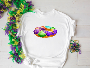 Mardi Gras Watercolor King Cake