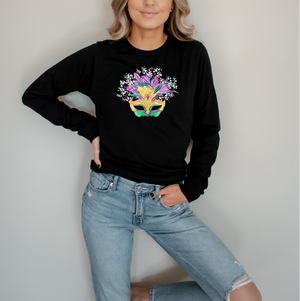 Mardi Gras Watercolor Mask - Long-sleeve