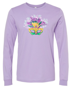 Mardi Gras Watercolor Mask - Long-sleeve