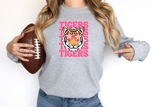 Pink Gameday Tiger - Fleece Crew Sweatshirt