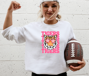 Pink Gameday Tiger - Fleece Crew Sweatshirt