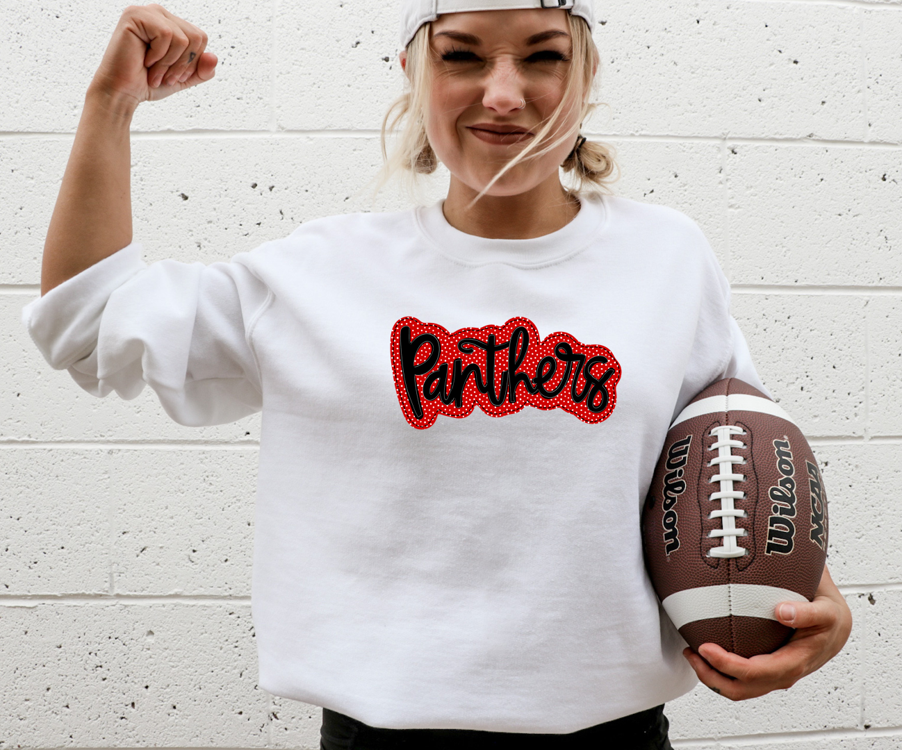 Panthers Polka Dot - Fleece Crew Sweatshirt