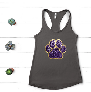 Purple Tiger Paw (faux sequins) - TANK