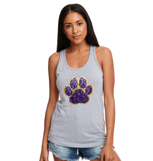 Purple Tiger Paw (faux sequins) - TANK