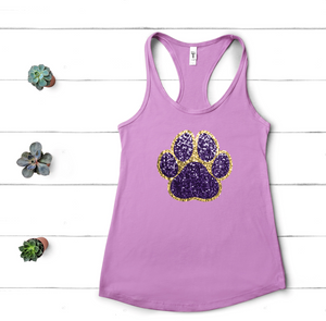 Purple Tiger Paw (faux sequins) - TANK