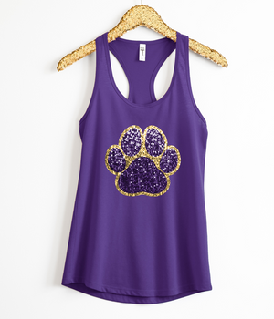 Purple Tiger Paw (faux sequins) - TANK