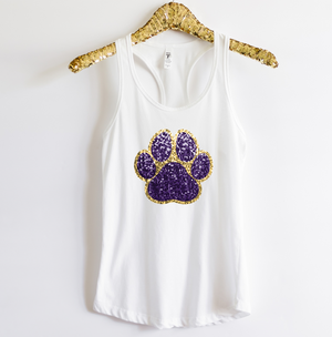 Purple Tiger Paw (faux sequins) - TANK