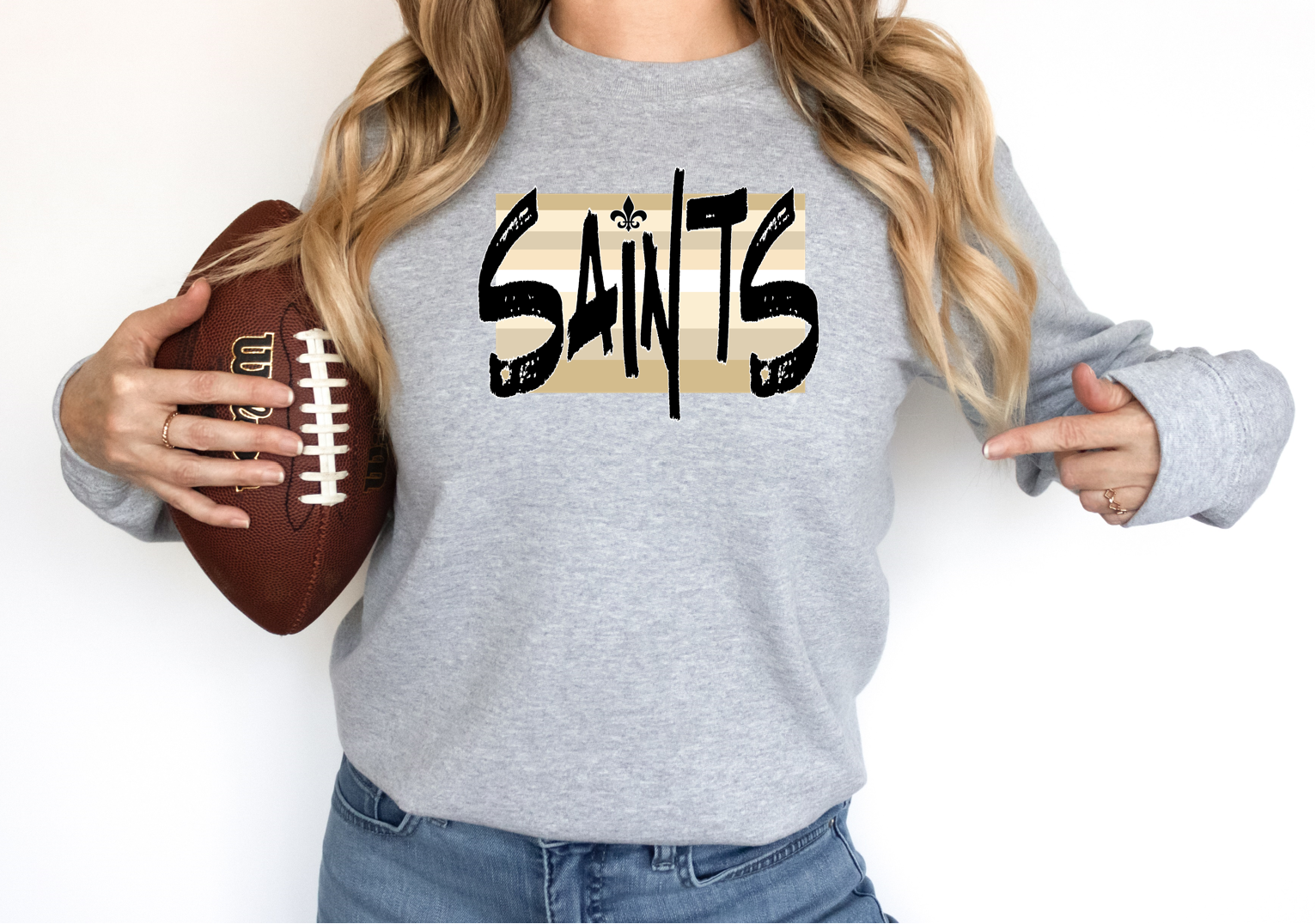 Saints Block - Fleece Crew Sweatshirt
