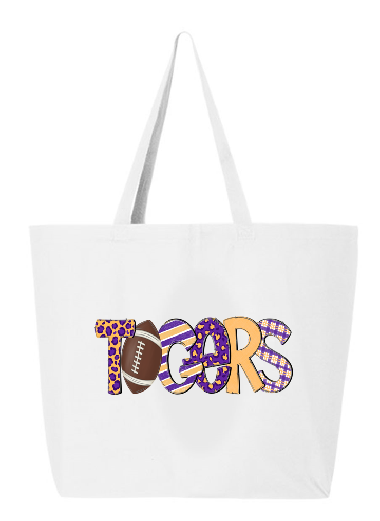 TIGERS Football Doodle (LARGE TOTE)