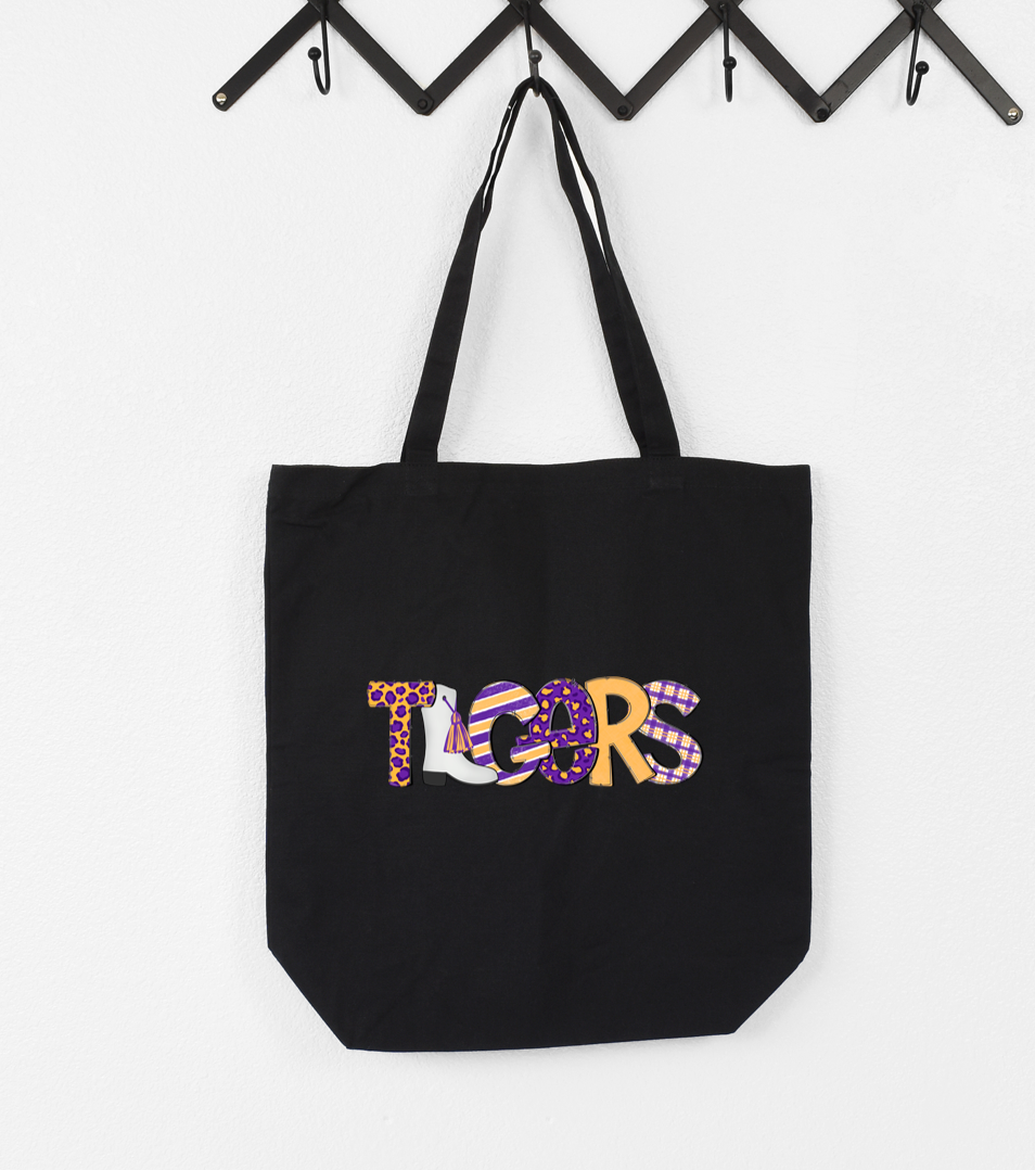TIGERS Pom Boot Doodle (LARGE TOTE)