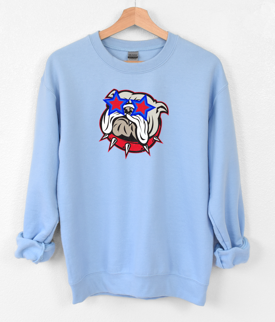 Vintage Bulldog Shine - Fleece Crew Sweatshirt