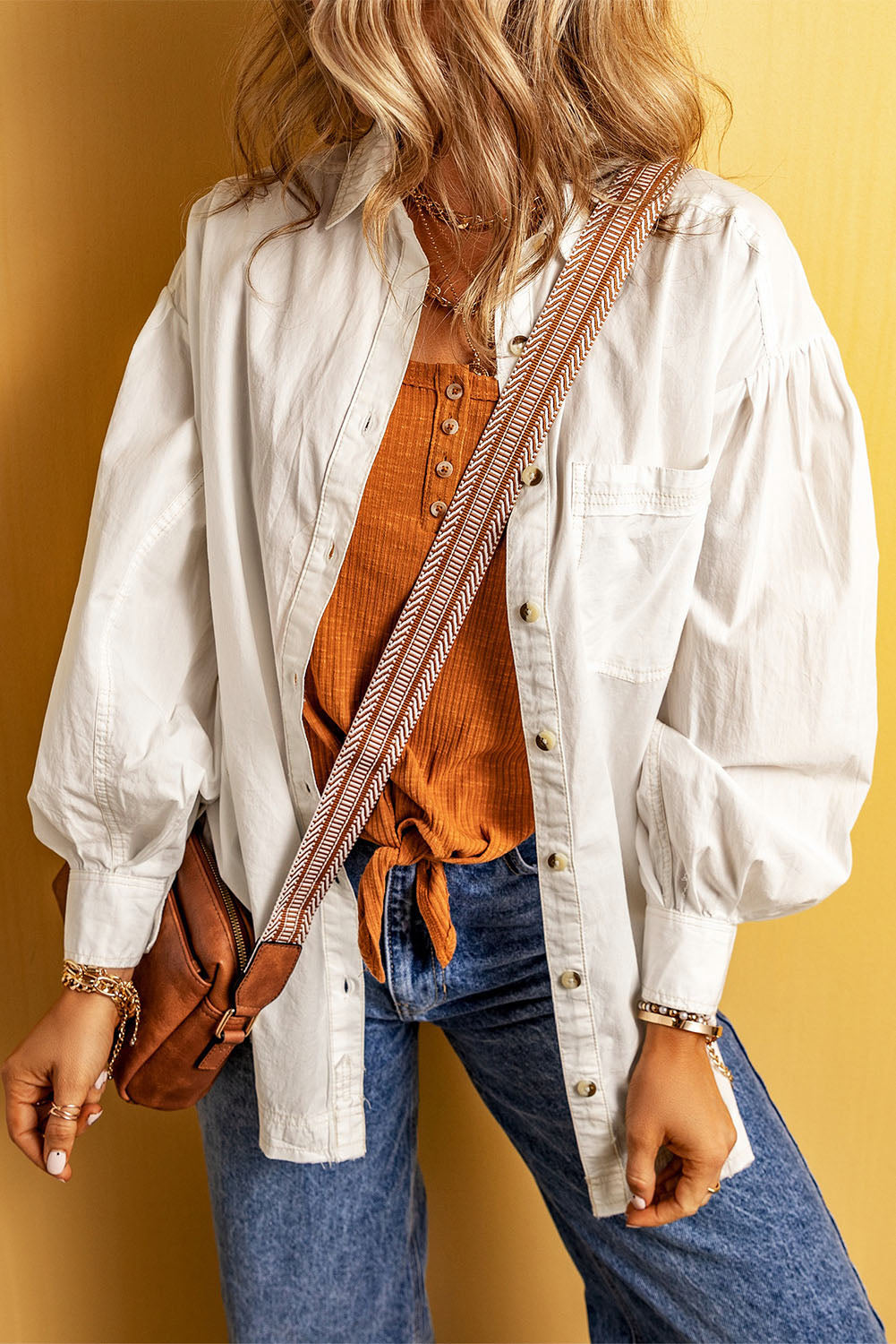 Balloon Sleeve Button Down