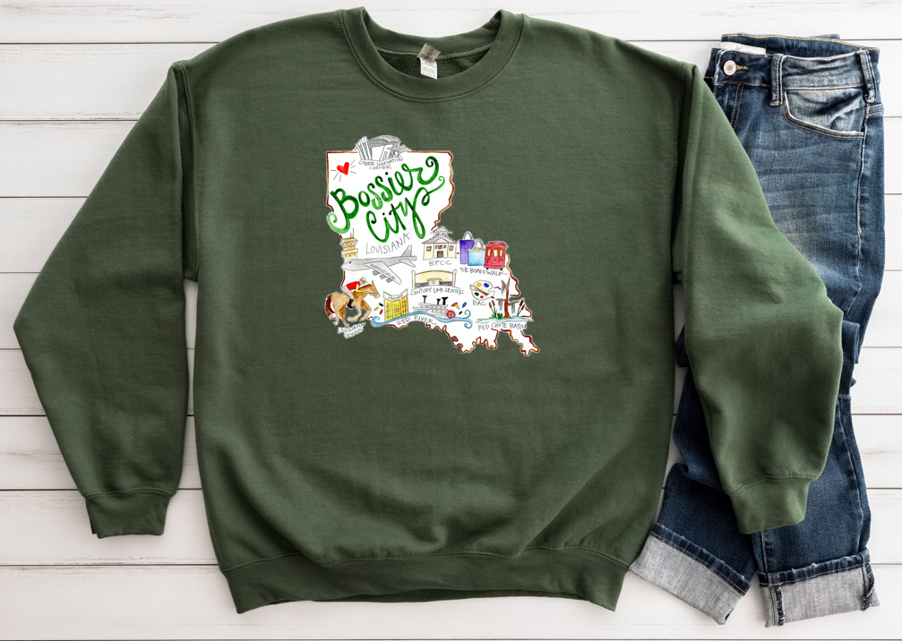 Bossier City - Fleece Crew Sweatshirt