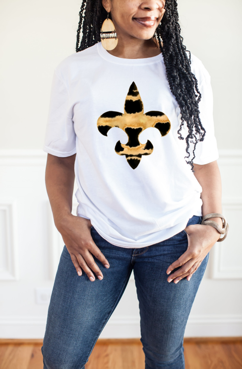 Black & Gold Fleur de Lis