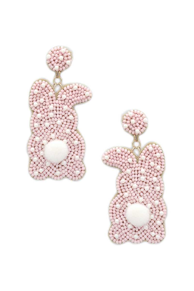 Seed Bead Bunny Earring