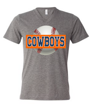 Cowboys Baseball Bold (v-neck)