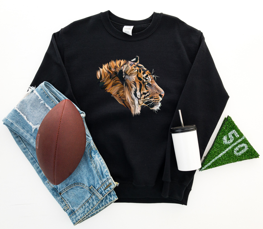 Digi Tiger Profile - Fleece Crew Sweatshirt