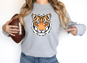 Gameday Tiger Face - Fleece Crew Sweatshirt
