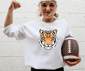 Gameday Tiger Face - Fleece Crew Sweatshirt