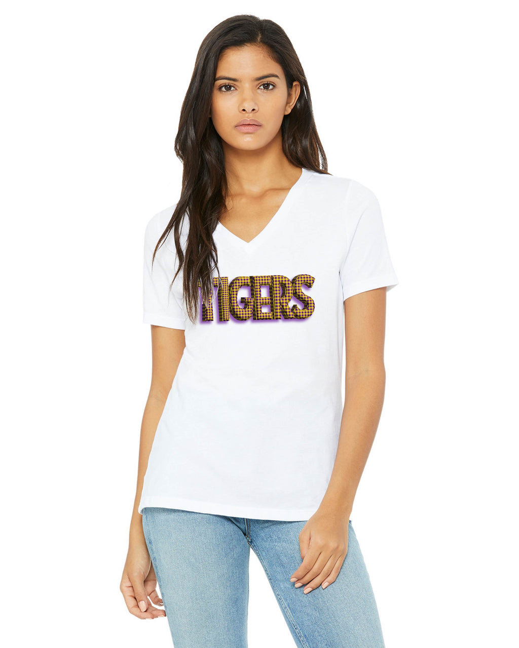 Gingham Tigers (V-Neck)