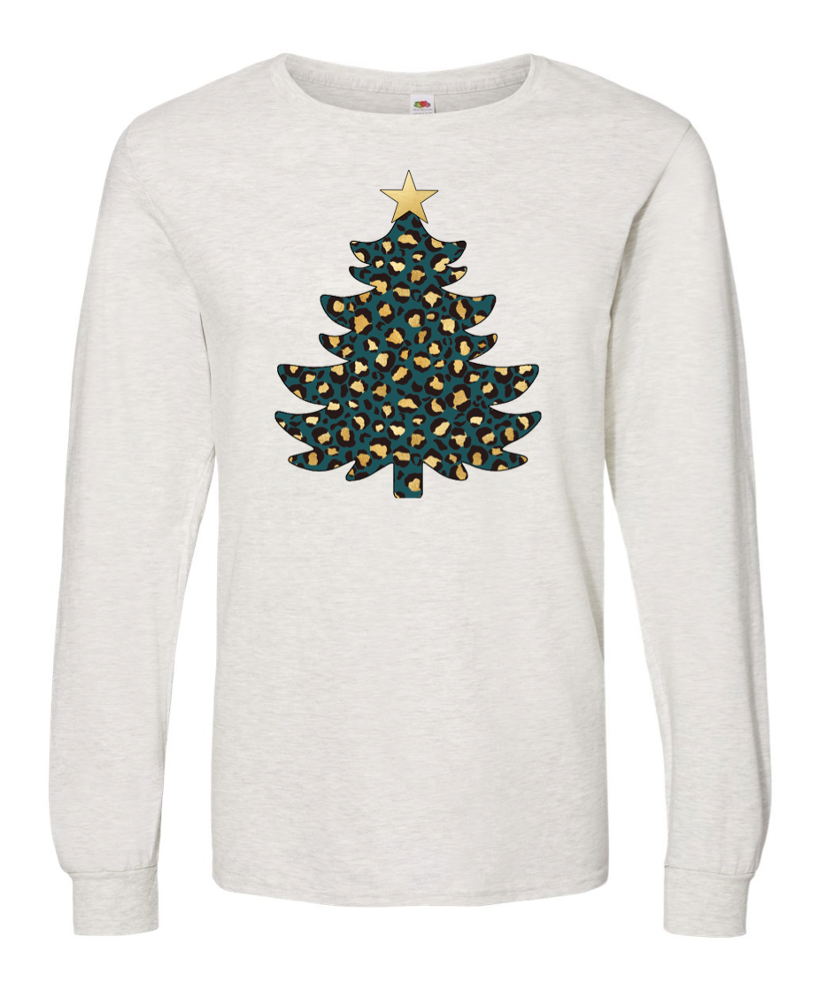 Gold Leopard Christmas Tree - Long Sleeve