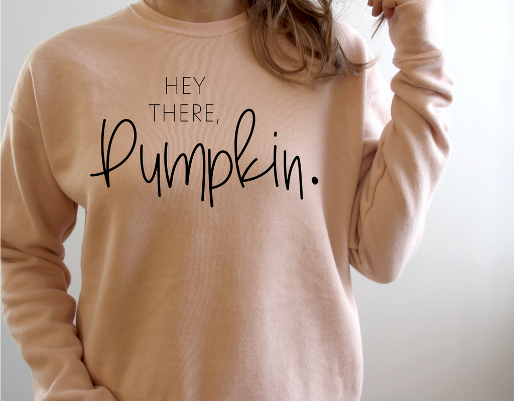 HEY THERE, Pumpkin - Sponge Fleece Sweatshirt