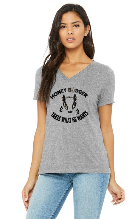 Honey Badger Takes What He Wants (V-Neck)