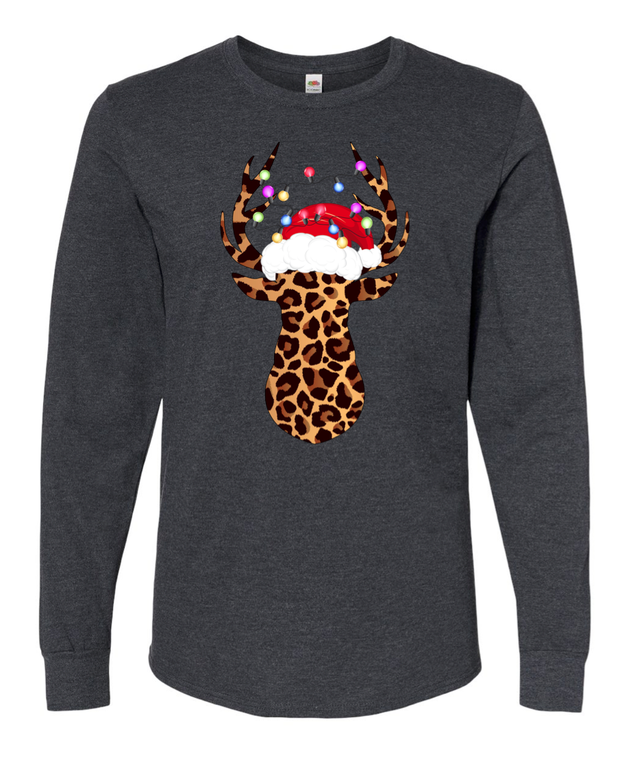 Leopard Christmas Deer - Long Sleeve