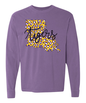 Louisiana Leopard State Tigers - Comfort Colors Long Sleeve