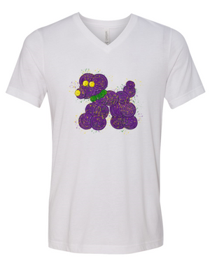 Mardi Gras Bead Dog - (V-Neck)