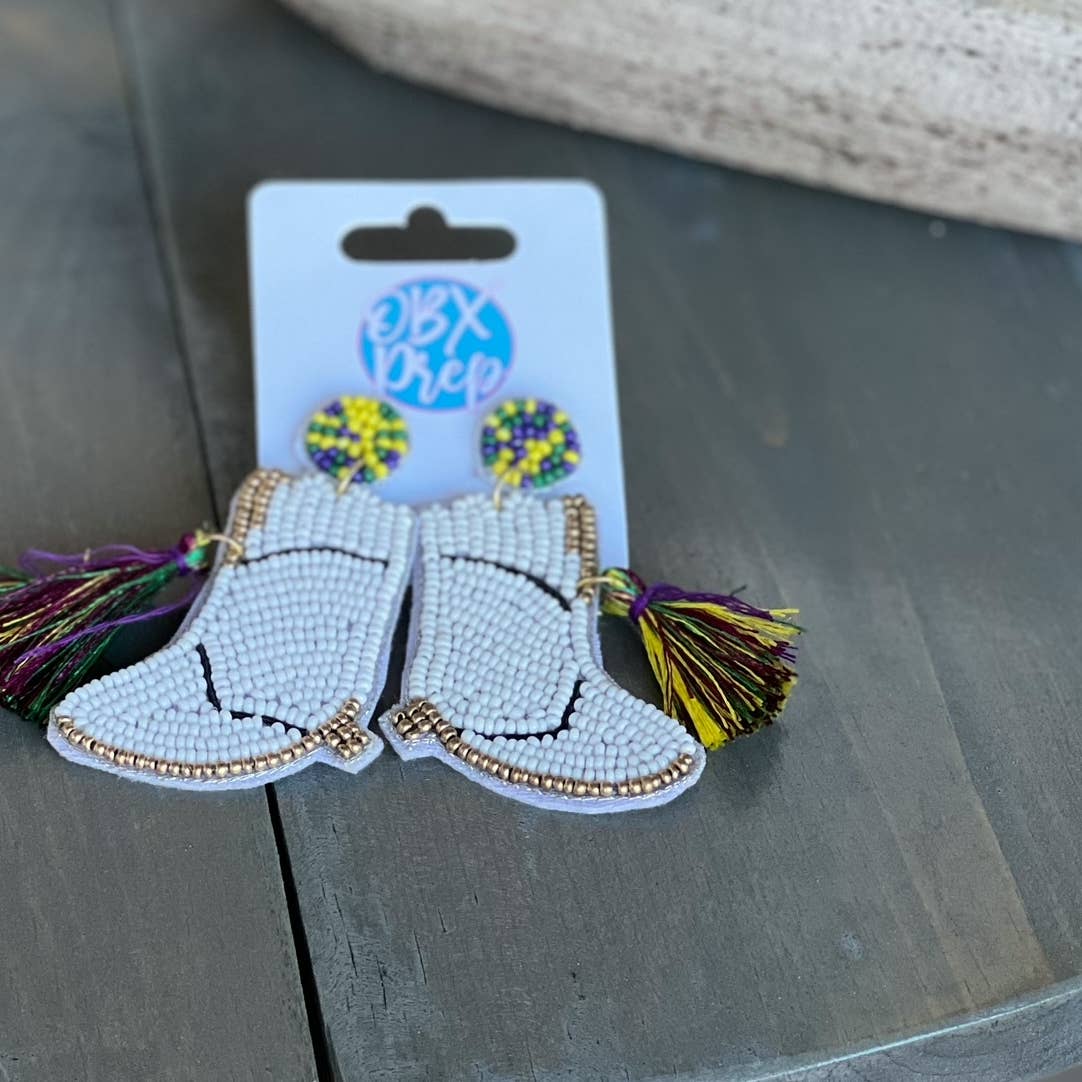 Mardi Gras Boots Earring