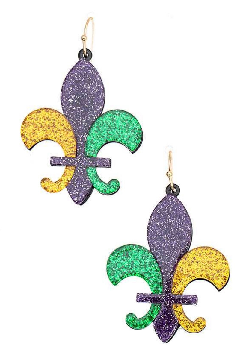 Mardi Gras Fleur-de-lis Earring