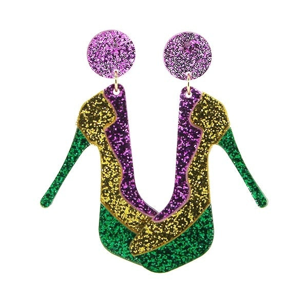 Mardi Gras Shoe Earring