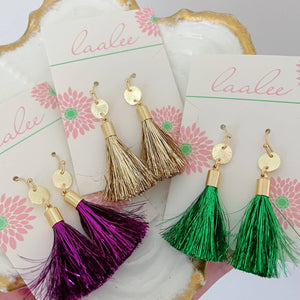 Mardi Gras Tassel Earrings