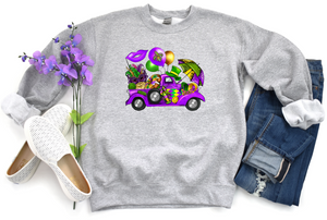 Mardi Gras Truck - Fleece Crew Sweatshirt