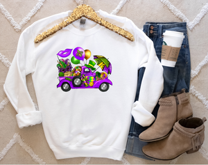 Mardi Gras Truck - Fleece Crew Sweatshirt