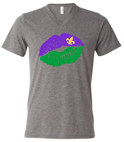 Mardi Gras Lips (v-neck)