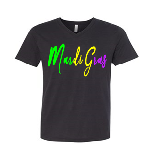 Mardi Gras Script (v-neck)